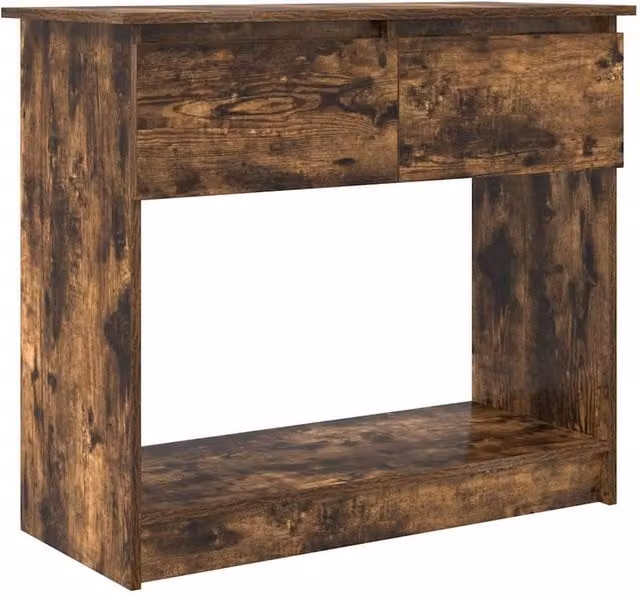 Berkfield Home Modern Console Table with Drawers in Smoked Oak Brown, W: 85.5 cm, D: 38.5 cm, H: 74.5 cm – 1