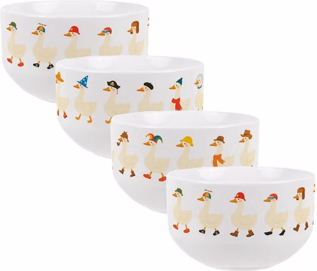 Purely Home Silly Goose Ceramic Cereal Bowl, White