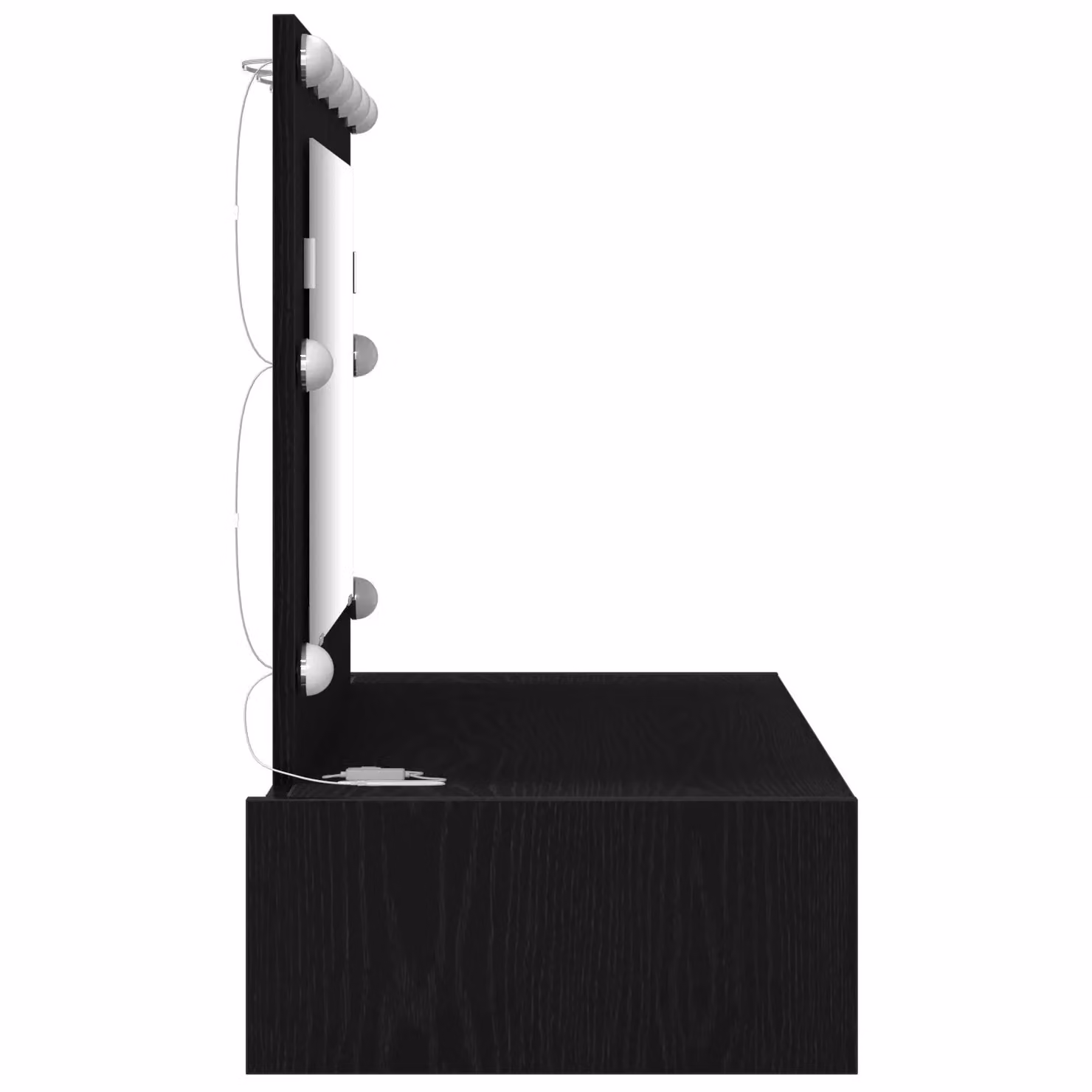 Berkfield Home Wall-Mounted Dressing Table with LED Lights in Black Oak, W/D/H: 100 x 70 x 40 cm – 3