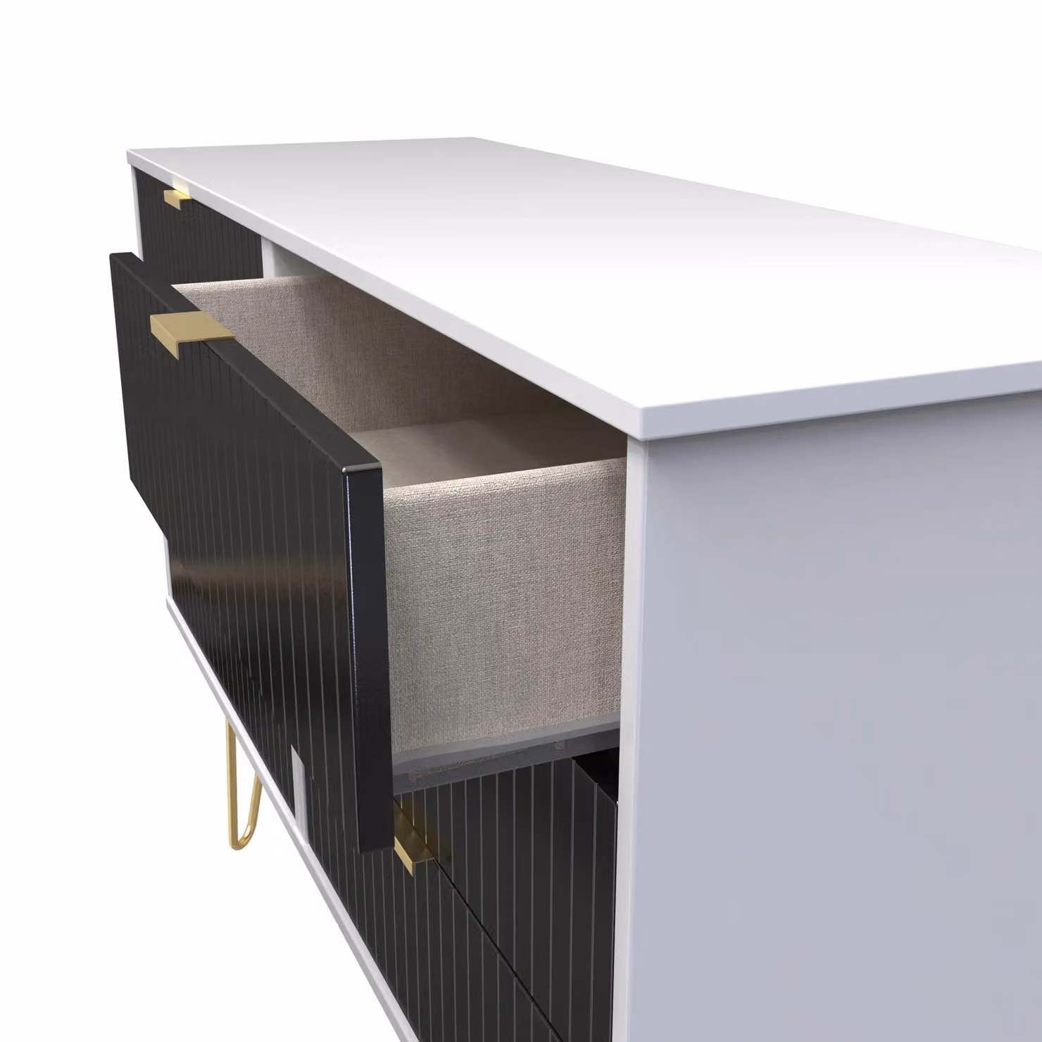 Ready Assembled 2 U Bexley 6 Drawer Wide Chest in True Black – 4