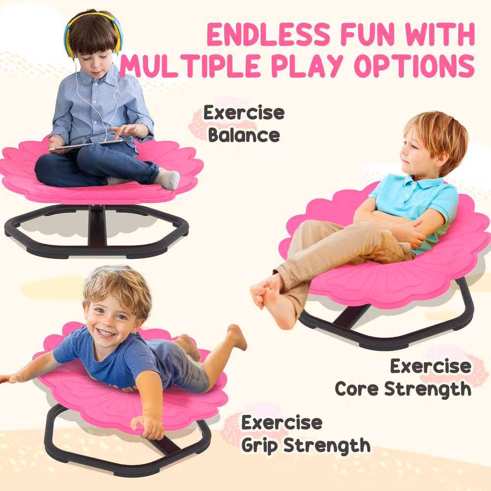 STILVORA Kids Sensory Spinning Chair in Pink – 4