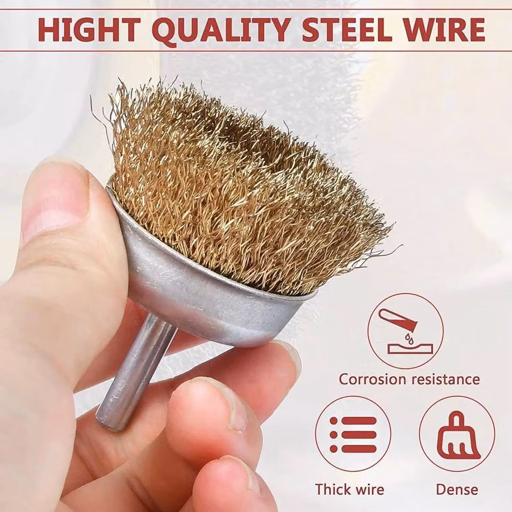 VOGREX 6 Pack Multicolour Steel Wire Cup Brush Set for Angle Grinder, Metal and Paint Removal – 4