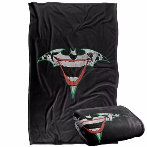 LOGOVISION Batman Joker Bat Logo Super Soft Silky Touch Fleece Throw Blanket, Multicolour, W: 91.44 cm x D: 147 cm