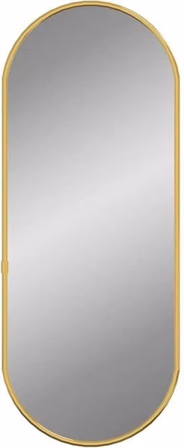 Berkfield Home Minimalist Oval Wall Mirror in Gold, W: 50 cm, H: 20 cm – 1
