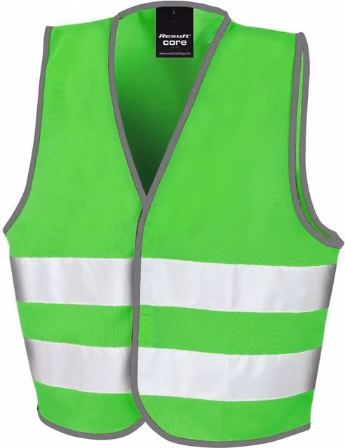 Result Safe-Guard Childrens Core Enhanced Hi-Vis Vest in Green and Grey