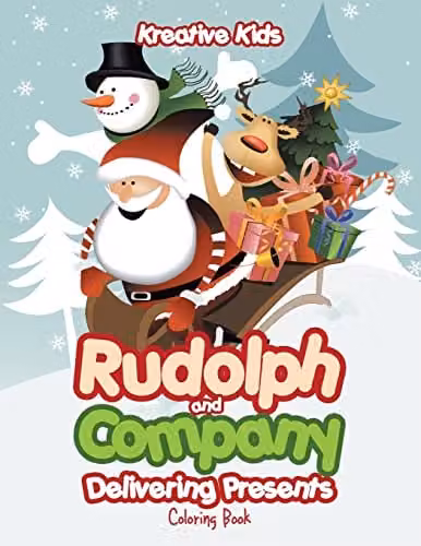 Kreative Kids Rudolph and Company Delivering Presents Colouring Book for Children, Multicolour