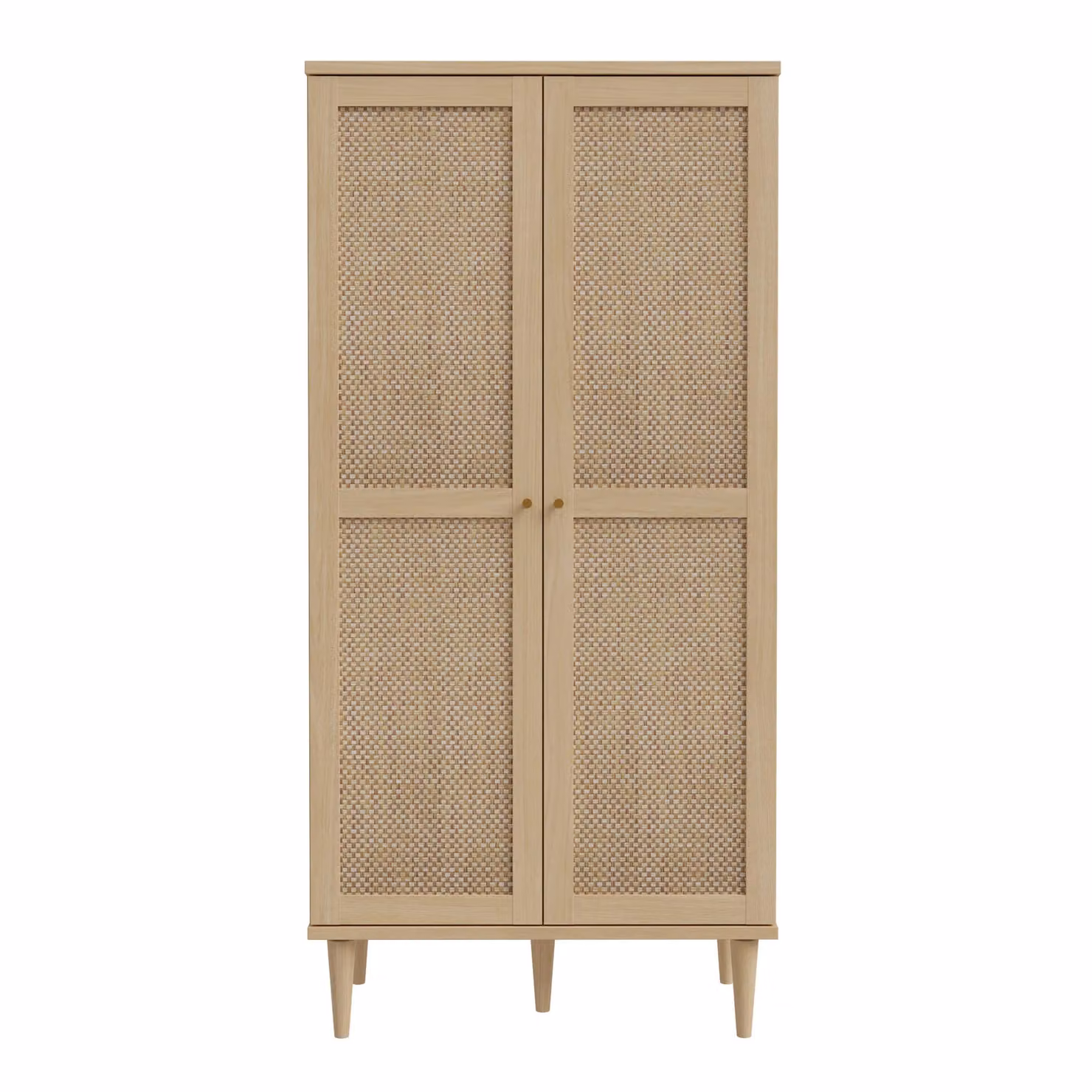 Furniture To Go Calasetta Display Cabinet in Light Oak with Glass Doors and Rattan Details – 2