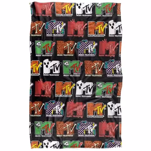 MTV Halloween Logos Super Soft Silky Touch Fleece Throw Blanket, Multicolour, W: 91.44 cm x L: 147.32 cm