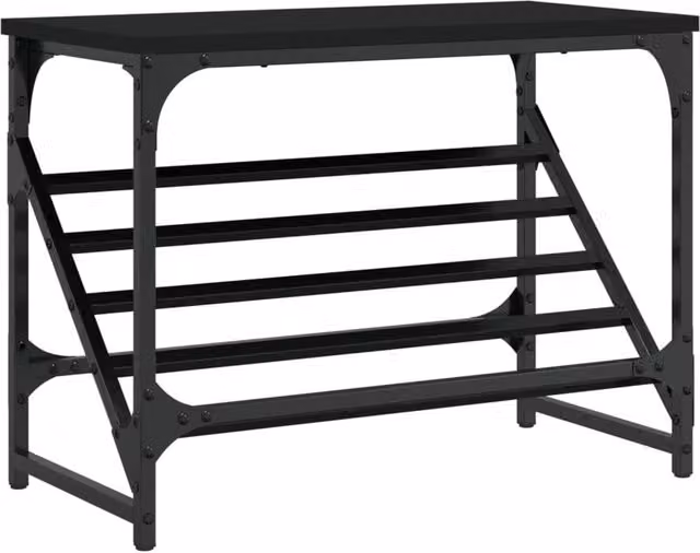 Berkfield Home Black Shoe Rack W/D/H: 60 x 30 x 45 cm