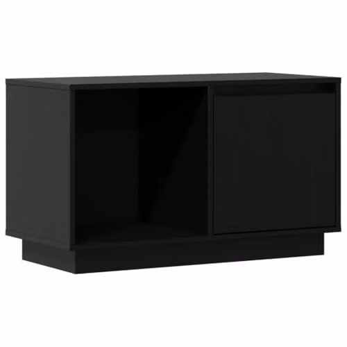 vidaXL Rustic Solid Pine Wood TV Cabinet in Black, W/D/H: 148 x 35 x 74 cm – 1