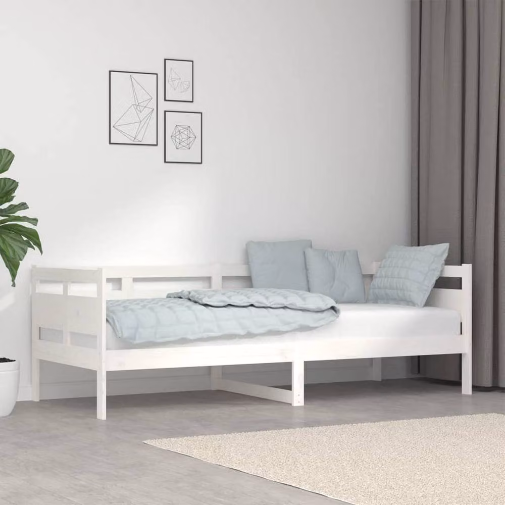Berkfield Home Rustic White Solid Wood Pine Day Bed W/D/H: 200 x 80 cm – 2
