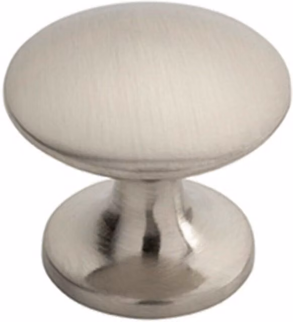 Loops Brushed Nickel Fingertip Cabinet Door Knob, 30mm Diameter, Silver – 1