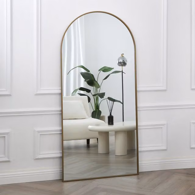 Anax Full Length Arch Wall Mirror by Home Garden Direct in Gold, H 170 cm x W 80 cm