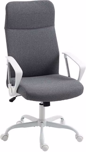 NESTLUNE Grey Fabric High Back Swivel Task Chair for Home Office, H 100 cm x W 60 cm x D 60 cm – 1