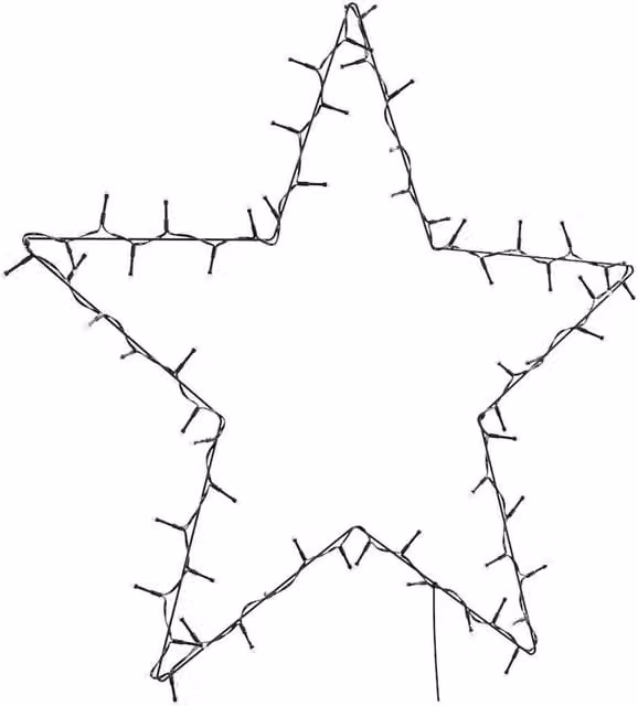 Berkfield Home Star Silhouette Christmas Lights with 80 Warm White LEDs in Black – 1