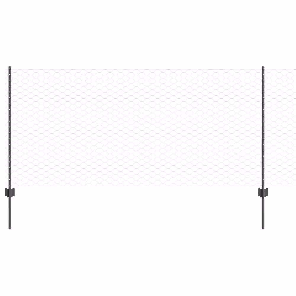 Berkfield Home 10-piece Steel U-Channel Mesh Fence Posts in Grey, Height: 100 cm – 2
