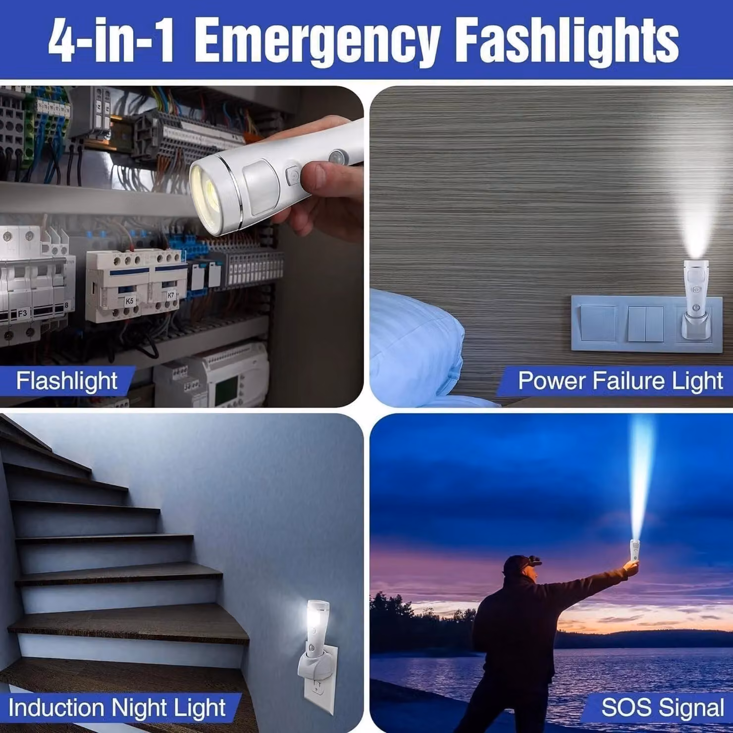 Marco Paul 20-LED Rechargeable Emergency Motion Sensor Night Light in White – 3