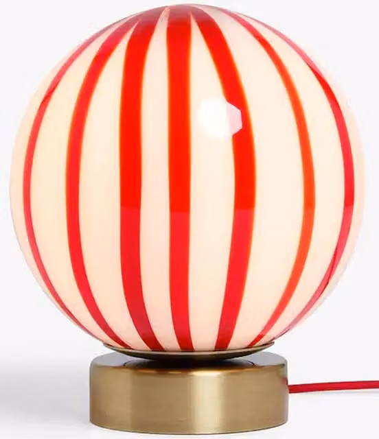 Cath Kidston Glass Marble Table Lamp in Red and White – 1