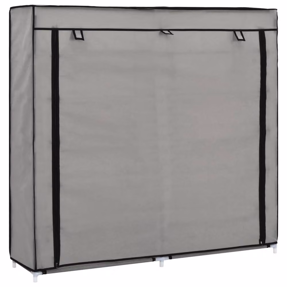 Berkfield Home Grey Fabric Shoe Cabinet with Cover, W/D/H: 115 x 28 x 110 cm – 2