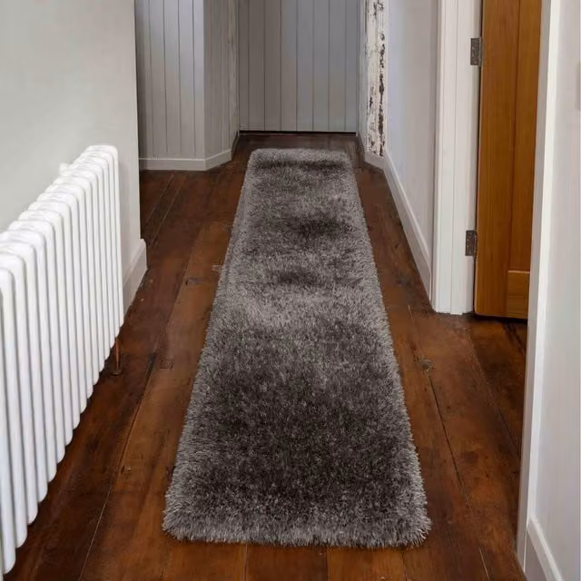 The Rug House Luxury Taupe Grey Super Thick Shaggy Area Rug, W: 240 cm, D: 60 cm