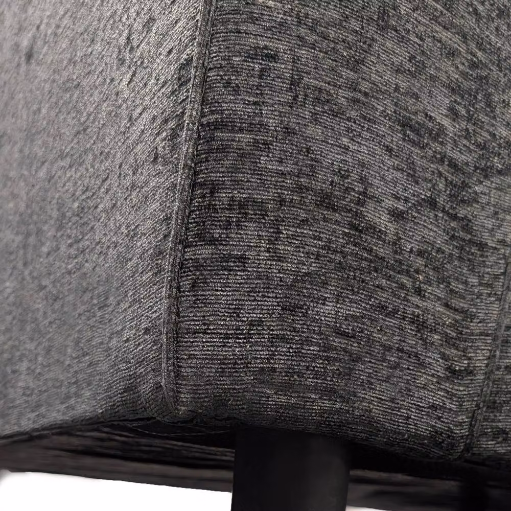 Furnishings For Less UK Zina Grey Soft Chenille Fabric Cube Footstool W/D/H: 55 x 42 x 42 cm – 2