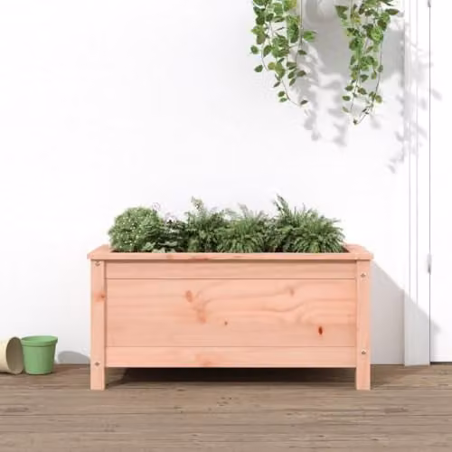 vidaXL Brown Douglas Fir Wood Garden Planter Tub W: 82.5 cm, D: 40 cm, H: 39 cm – 2