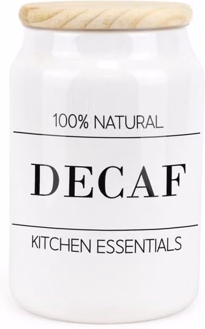 Purely Home Minimalist Essentials Ceramic Decaf Storage Canister in Green, Black or White