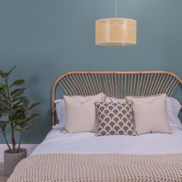 Reni Natural Large Round Rattan Ceiling Pendant Shade in Beige and Yellow