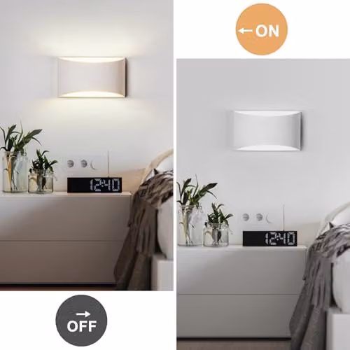 Harper Living Art Deco White Ceramic and Plaster Up and Down Indoor Wall Light – 2