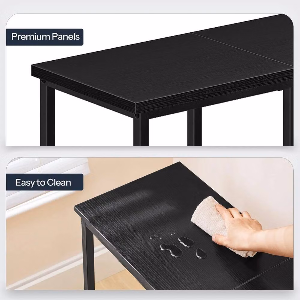 FORGEVIO Industrial Dining Bench in Black, W/D/H: 120 x 30 x 46 cm – 6
