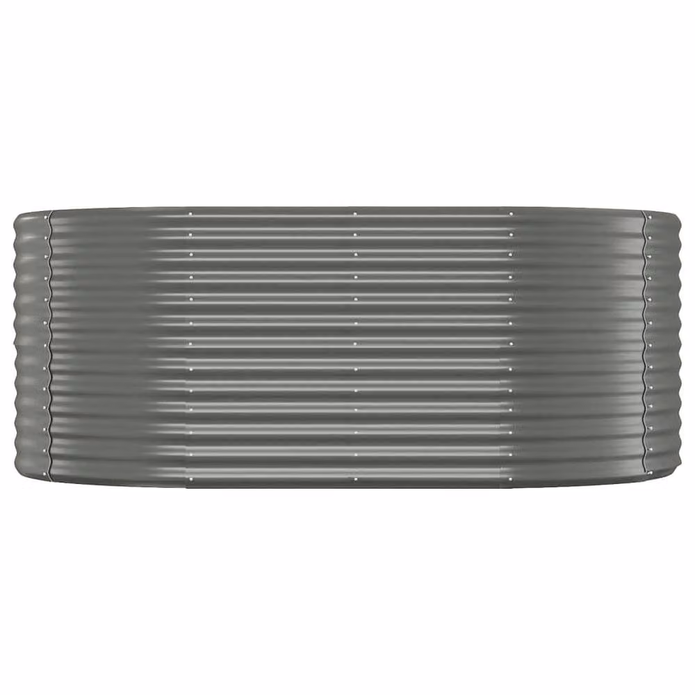 Berkfield Home Garden Grey Powder-coated Steel Raised Bed, W/D/H: 175 x 100 x 68 cm – 3