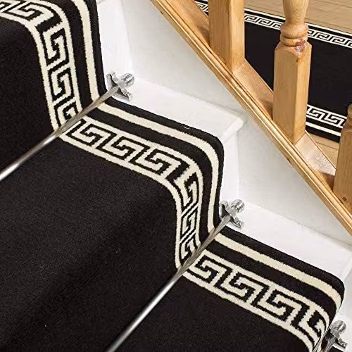 runrug Soft and Durable Stair Runner Carpet in Black, W: 80 cm, L: 570 cm – 4
