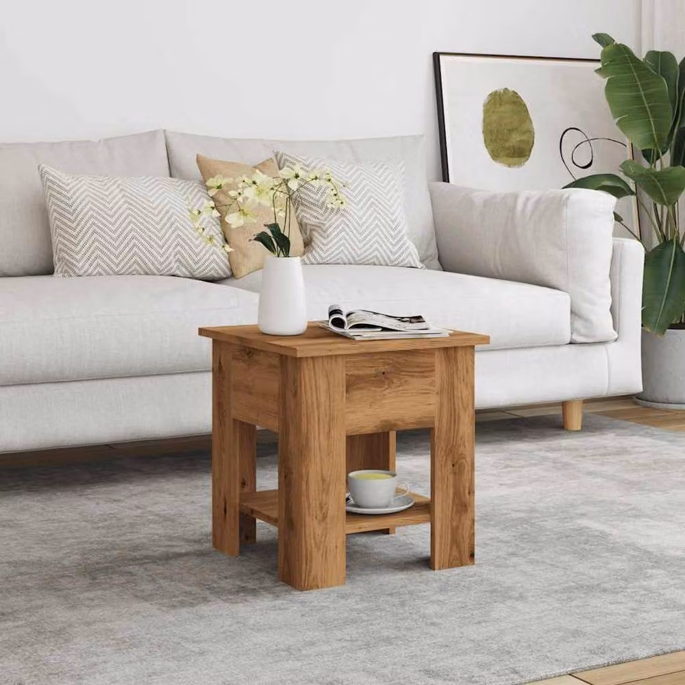 Berkfield Home Artisan Oak Coffee Table in Brown, W/D/H: 40 x 40 x 42 cm – 3