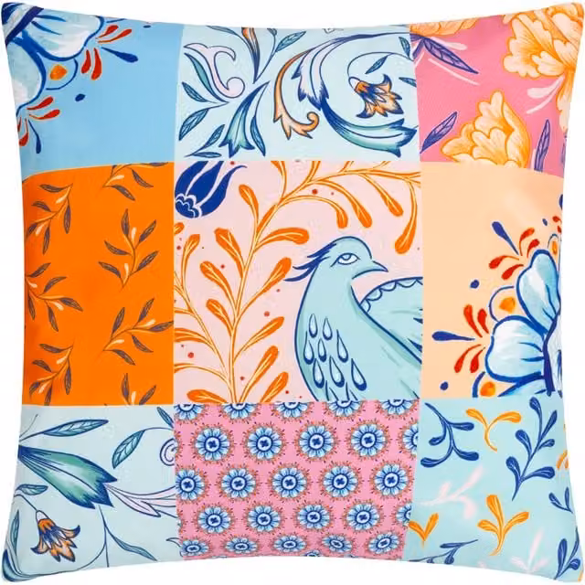 Azzar Floral Multicolour Square Outdoor Cushion Cover