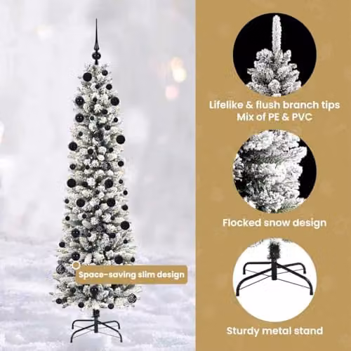 vidaXL Artificial White Christmas Tree, Height: 210 cm – 4