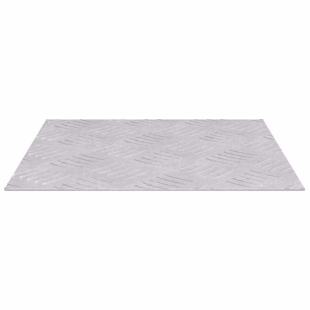 Berkfield Home Modern Aluminium Anti-Slip Checker Plates, Silver, 4 Pack, W/D: 30 x 30 cm – 2
