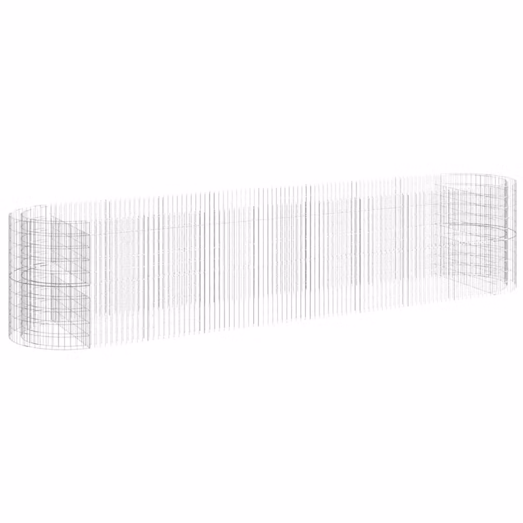 Berkfield Home Silver Galvanised Steel Stone Gabion Raised Bed W: 500 cm, D: 100 cm, H: 100 cm – 2