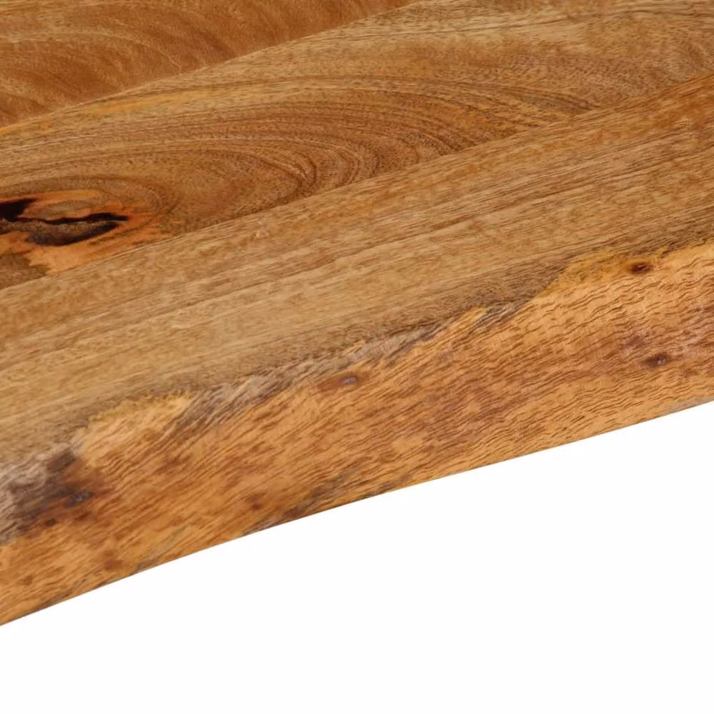 Berkfield Home Table Top Live Edge Solid Wood Mango Wood in Brown W: 80 cm, D: 40 cm, H: 3.8 cm – 3