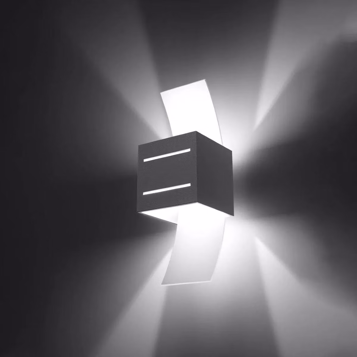 Sollux Lighting Loreto Modern Aluminium Up and Down Wall Lamp in Grey, W/D/H: 30 x 10 x 12 cm – 2