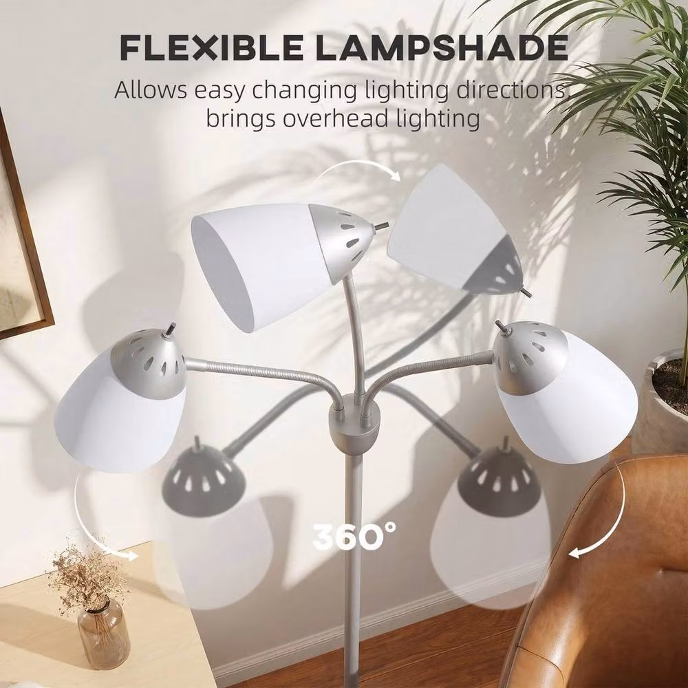 Kelvenix Tree Floor Lamp in Silver with 3 Adjustable Lights – 2