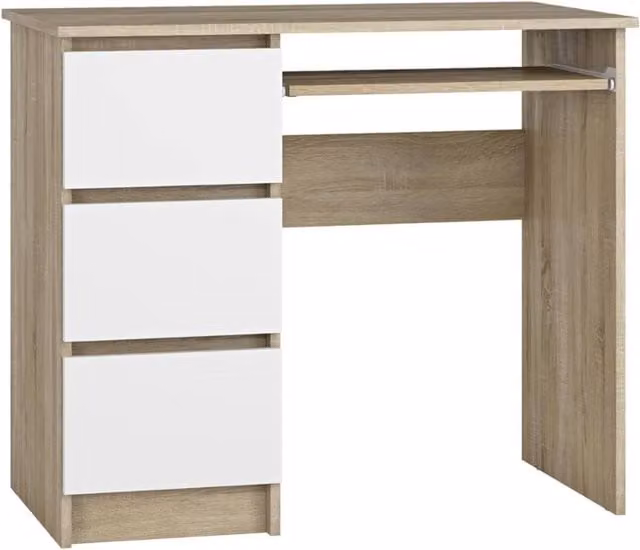 Shefa Line Modern Computer Desk in White and Multicolour, W/D/H: 160 x 90 x 76.6 cm – 1