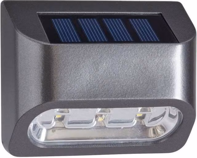 Smart Garden Products Solar Powered LED Fence Lights, 4 Pack, Dark Grey