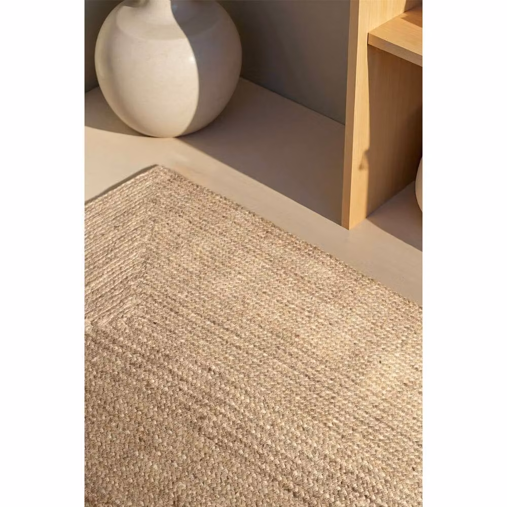 THE RUGS Sharmila Handwoven Reversible Jute Rug in Beige, W: 80 cm, L: 150 cm – 2