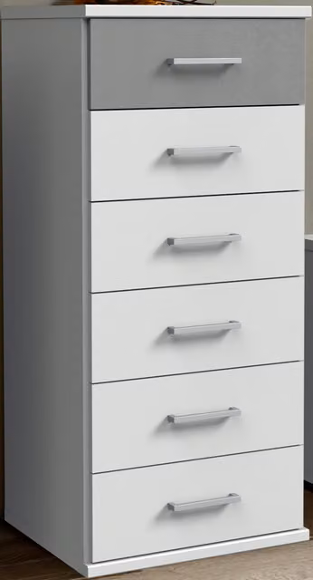Modern White and Grey Slim Chest for Bedroom