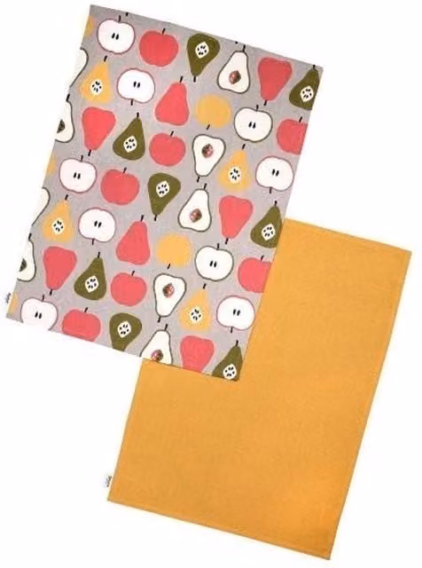 Dexam Orchard Fruit Set of 2 Multicolour Tea Towels