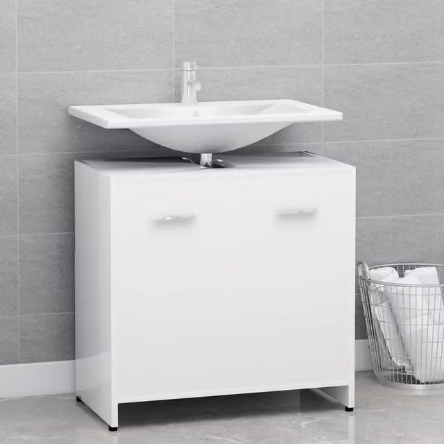 Berkfield Home White Modern Freestanding Bathroom Cabinet W/D/H: 60 x 33 x 61 cm – 1
