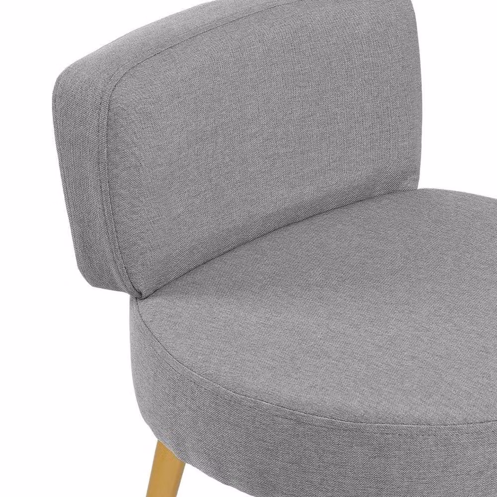 Kelvenix Grey Fabric Dressing Table Stool Pouffe with Metal Frame – 3