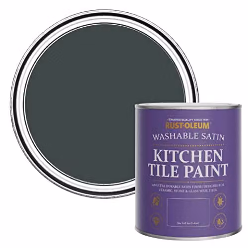 Rust-Oleum Water-Based Kitchen Tile Paint in Satin Finish, Black, 0.75 l – 1