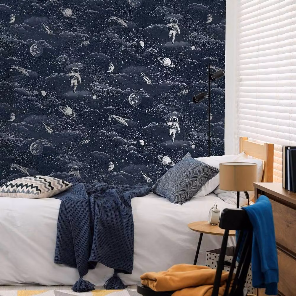 Holden Décor Lost In Space Abstract Wallpaper in Mid Blue – 2