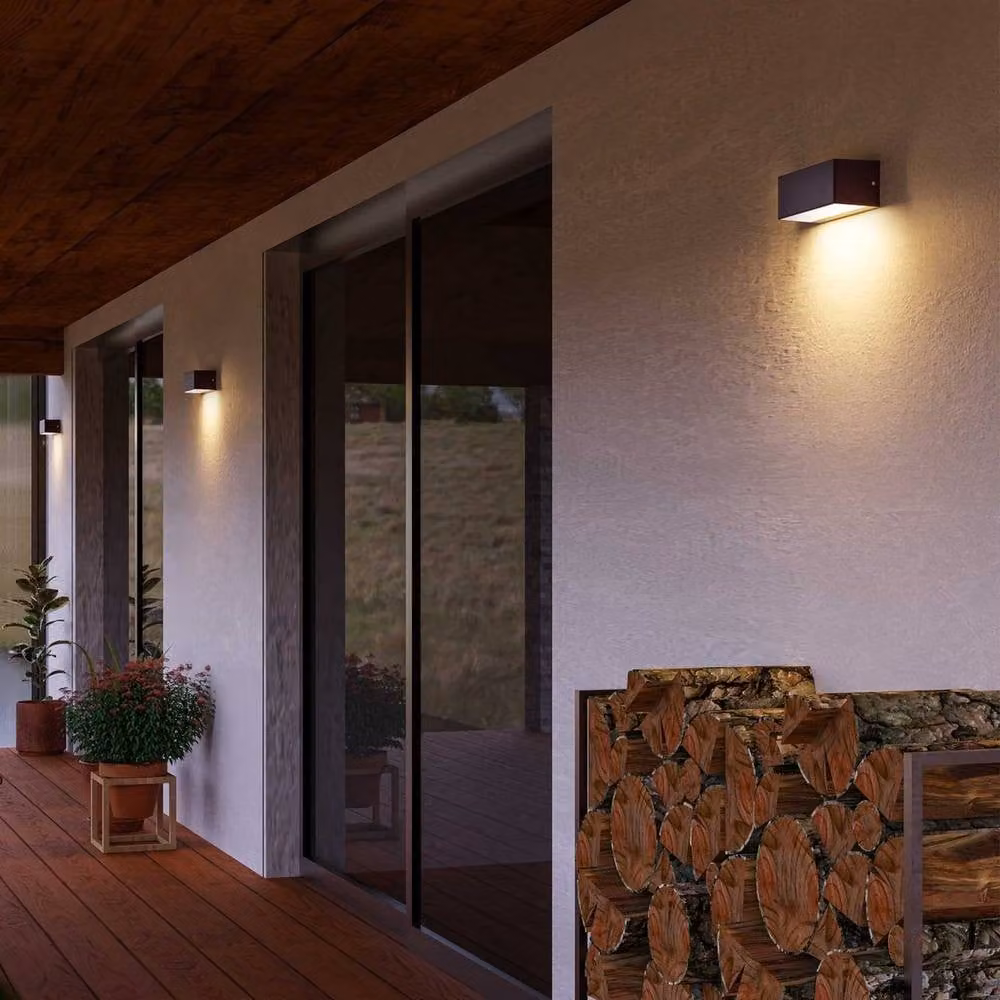Netlighting Ara Brown Outdoor LED Wall Down Lamp, 9.3W, 3000K, IP65 – 2